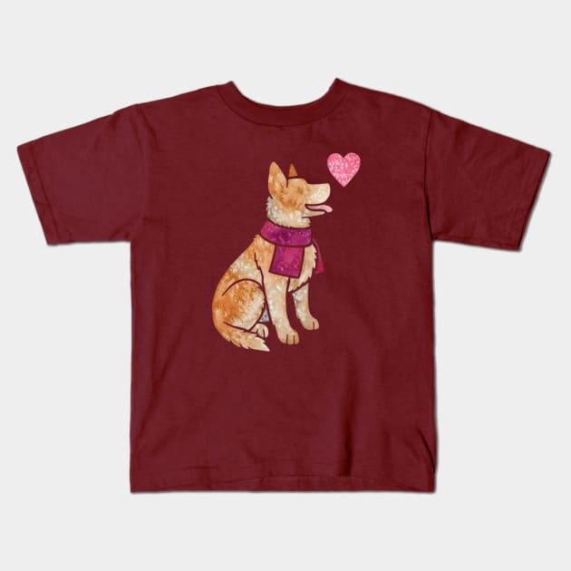 Australian Cattle Dog (red) Kids T-Shirt by animalartbyjess